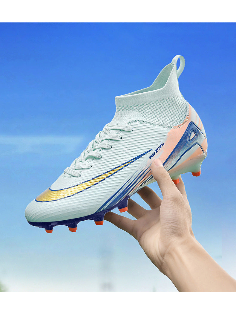 Youth High-Top Soccer Shoes - Turf Training Cleats