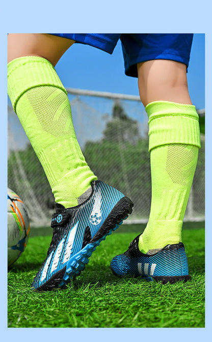 Kids' Soccer Shoes with Magic Sticker - Grass Training