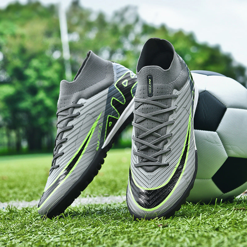 Youth Soccer Shoes with Green Shade - Turf Training Cleats
