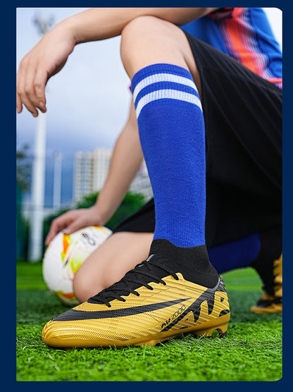 Youth Soccer Shoes with Green Shade - Turf Training Cleats