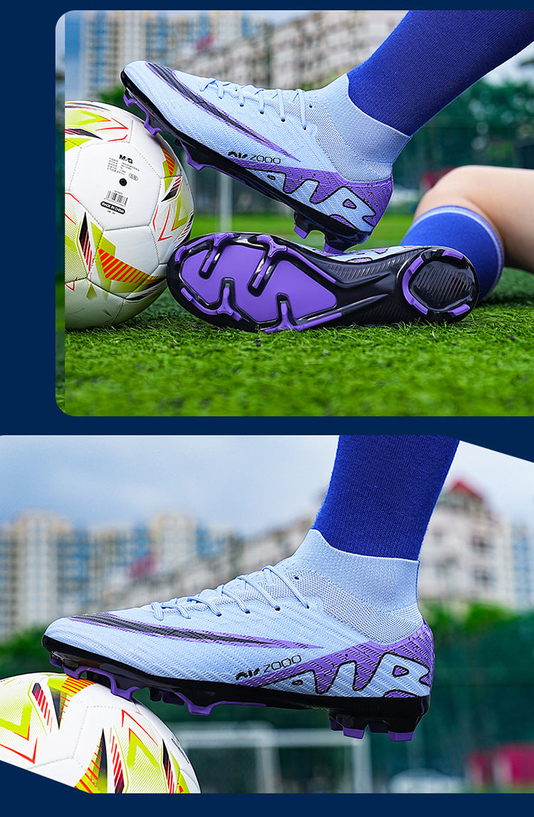 Youth Soccer Shoes with Green Shade - Turf Training Cleats