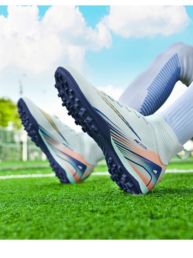 Youth High-Top Soccer Shoes - Turf Training Cleats