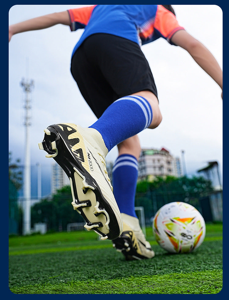 Youth Soccer Shoes with Green Shade - Turf Training Cleats