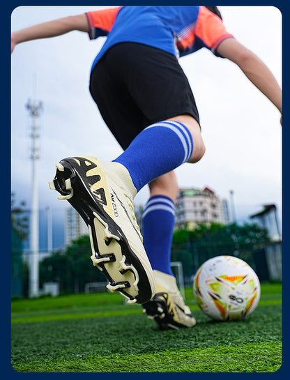 Youth Soccer Shoes with Green Shade - Turf Training Cleats