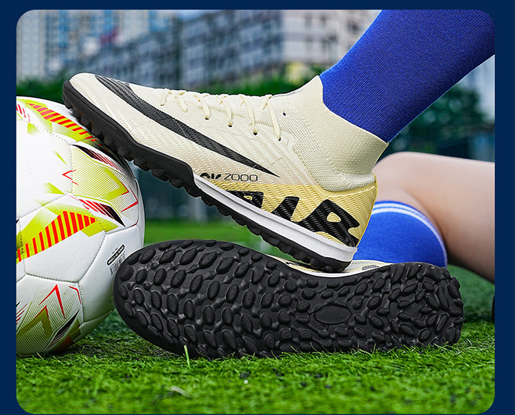 Youth Soccer Shoes with Green Shade - Turf Training Cleats