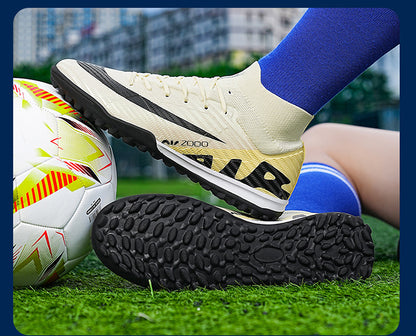 Youth Soccer Shoes with Green Shade - Turf Training Cleats