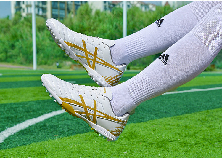 Kids' High-Top Breathable Soccer Shoes - TF/AG Studs