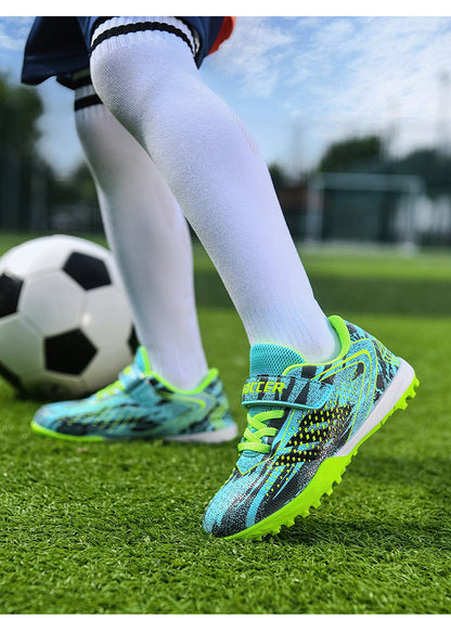 Summer Breathable Mesh Kids Soccer Shoes - TF Training