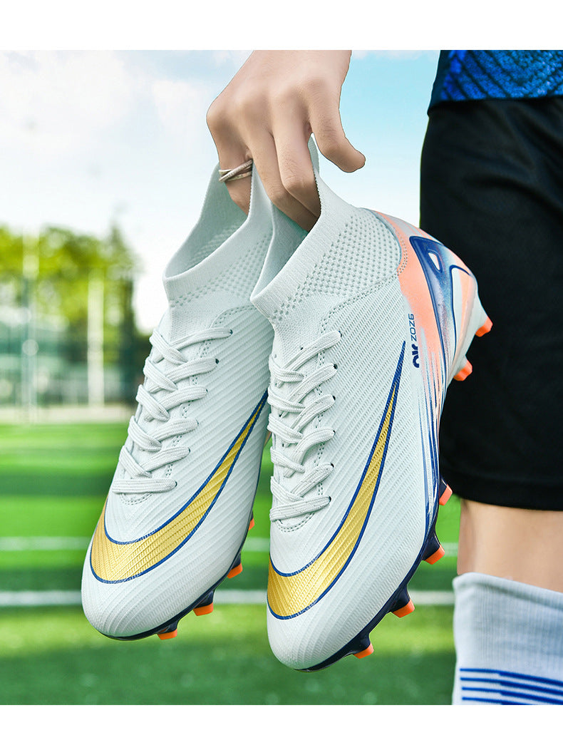 Youth High-Top Soccer Shoes - Turf Training Cleats