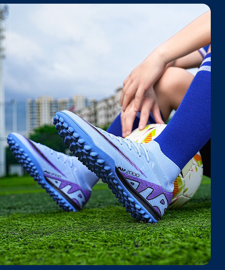 Youth Soccer Shoes with Green Shade - Turf Training Cleats