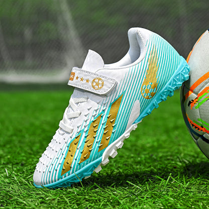 Kids' Soccer Shoes with Magic Sticker - Grass Training