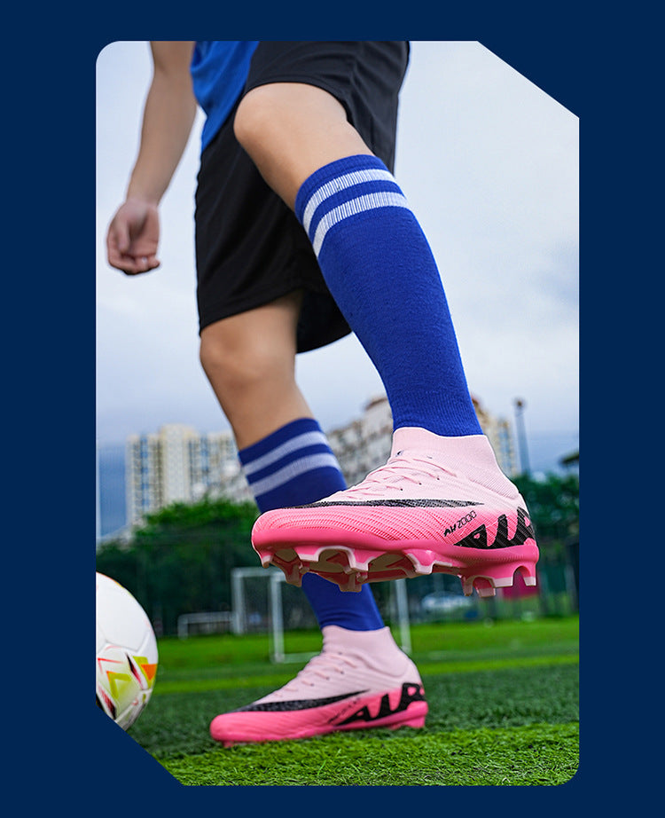 Youth Soccer Shoes with Green Shade - Turf Training Cleats