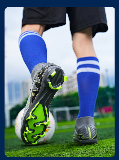 Youth Soccer Shoes with Green Shade - Turf Training Cleats