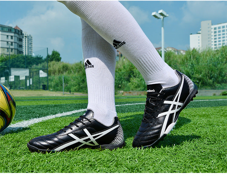 Kids' High-Top Breathable Soccer Shoes - TF/AG Studs