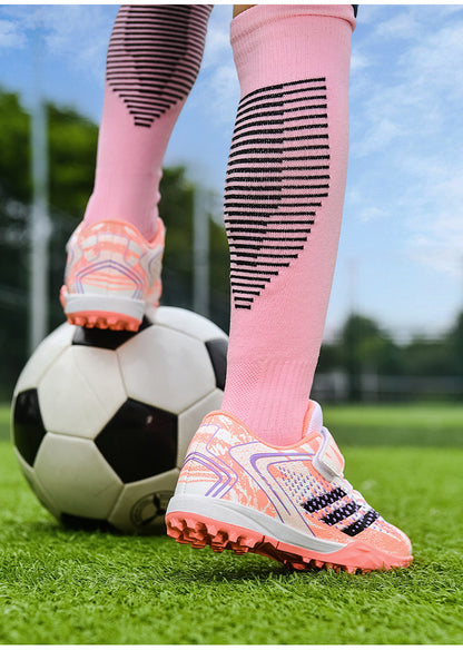 Summer Breathable Mesh Kids Soccer Shoes - TF Training