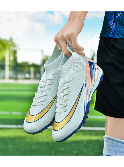 Youth High-Top Soccer Shoes - Turf Training Cleats