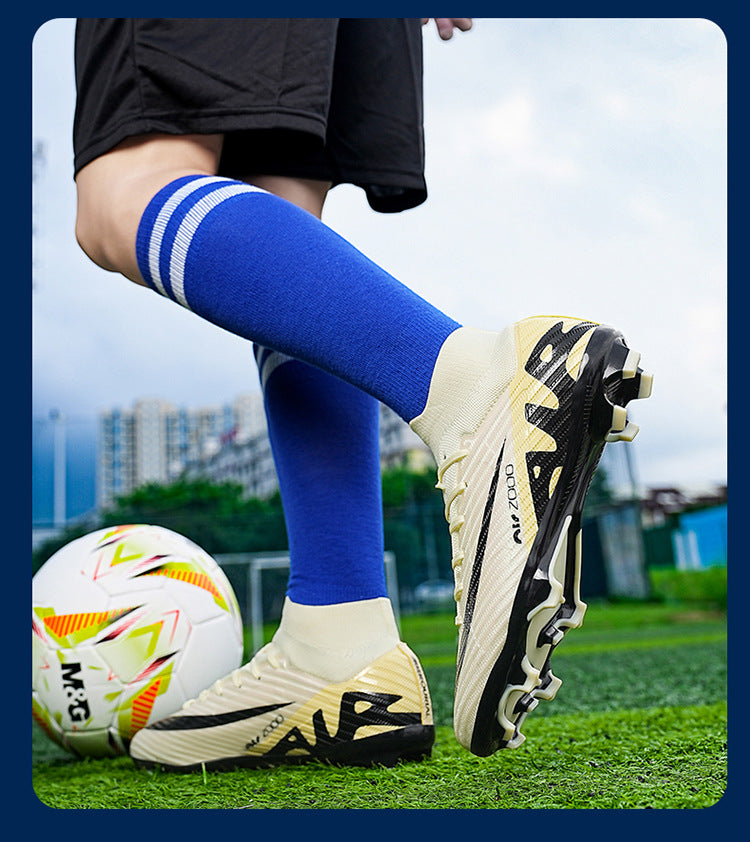 Youth Soccer Shoes with Green Shade - Turf Training Cleats