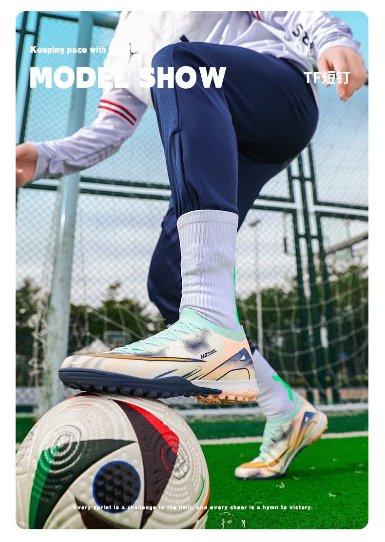 Youth Soccer Shoes with Broken Studs - Training Football Cleats