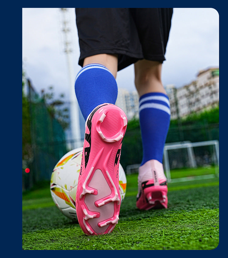 Youth Soccer Shoes with Green Shade - Turf Training Cleats