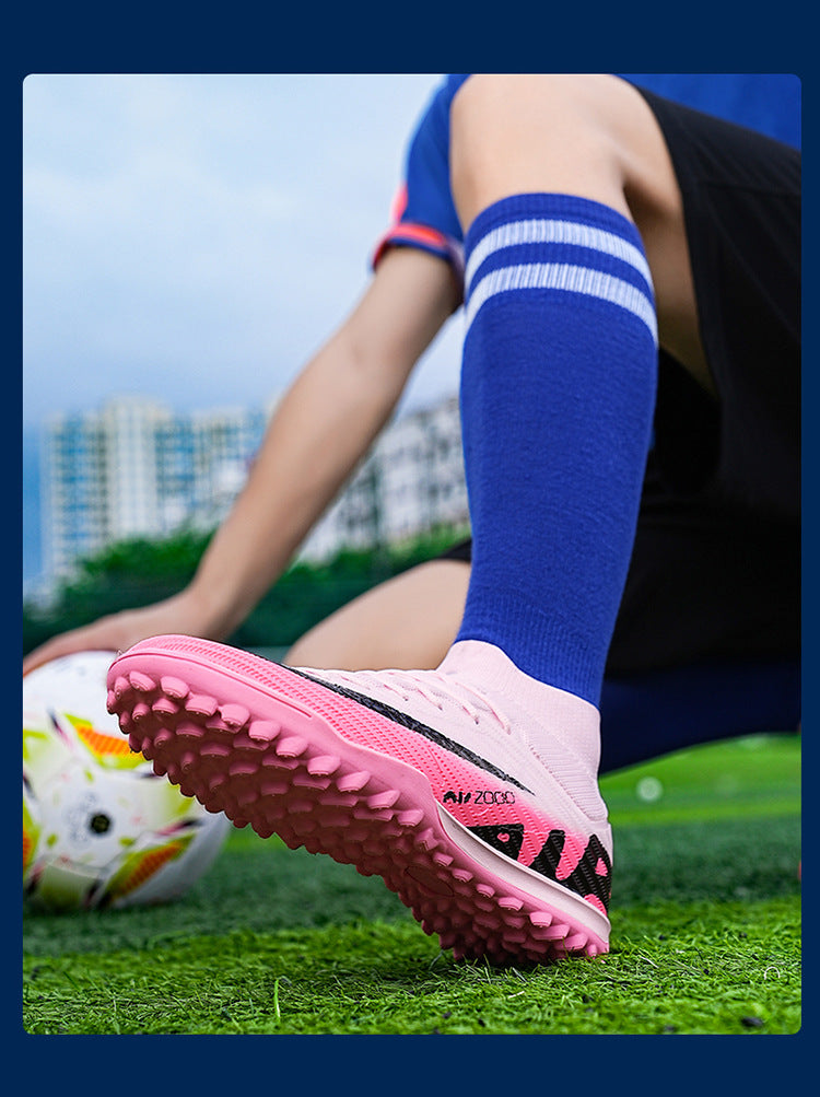 Youth Soccer Shoes with Green Shade - Turf Training Cleats
