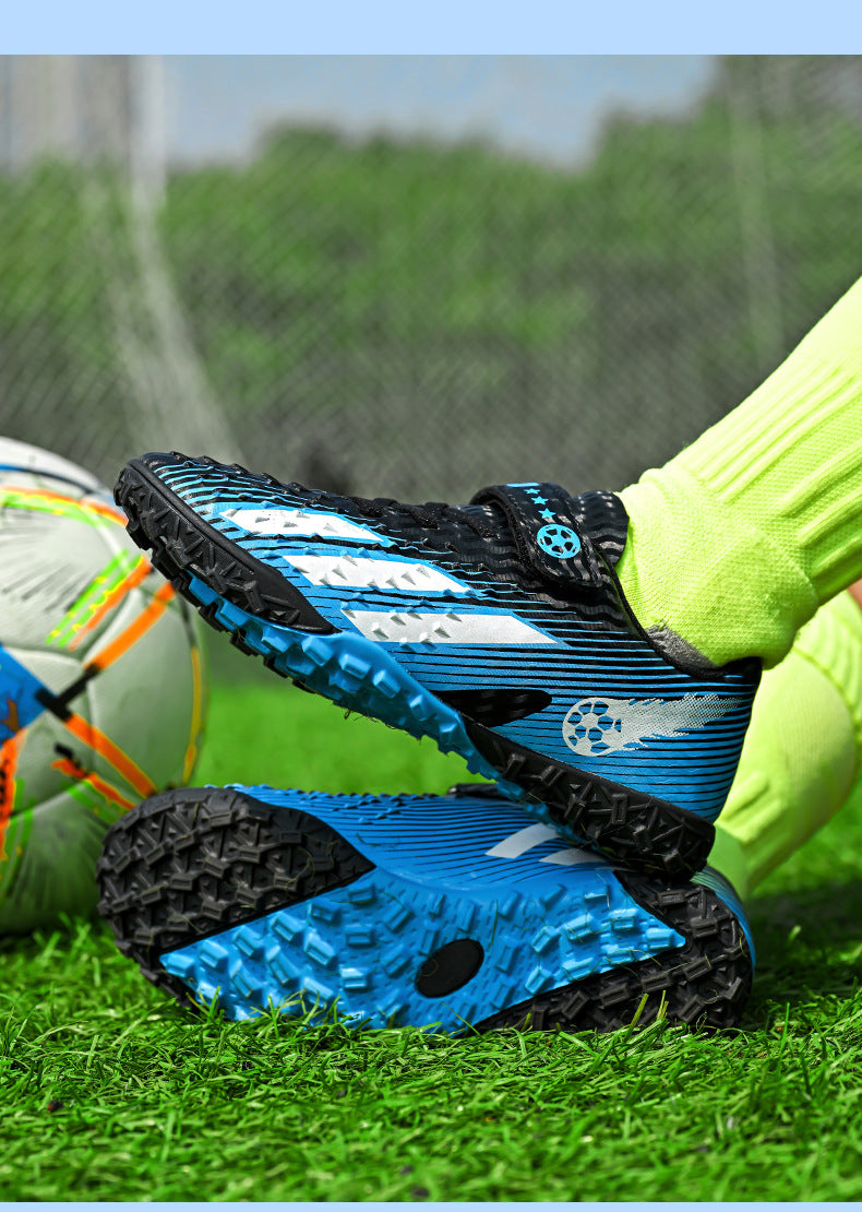 Kids' Soccer Shoes with Magic Sticker - Grass Training