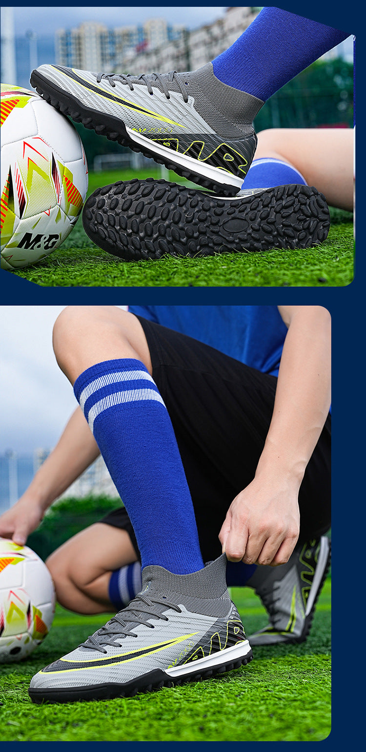 Youth Soccer Shoes with Green Shade - Turf Training Cleats