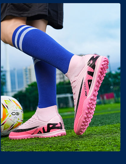 Youth Soccer Shoes with Green Shade - Turf Training Cleats