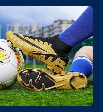 Youth Soccer Shoes with Green Shade - Turf Training Cleats