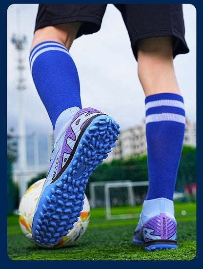 Youth Soccer Shoes with Green Shade - Turf Training Cleats