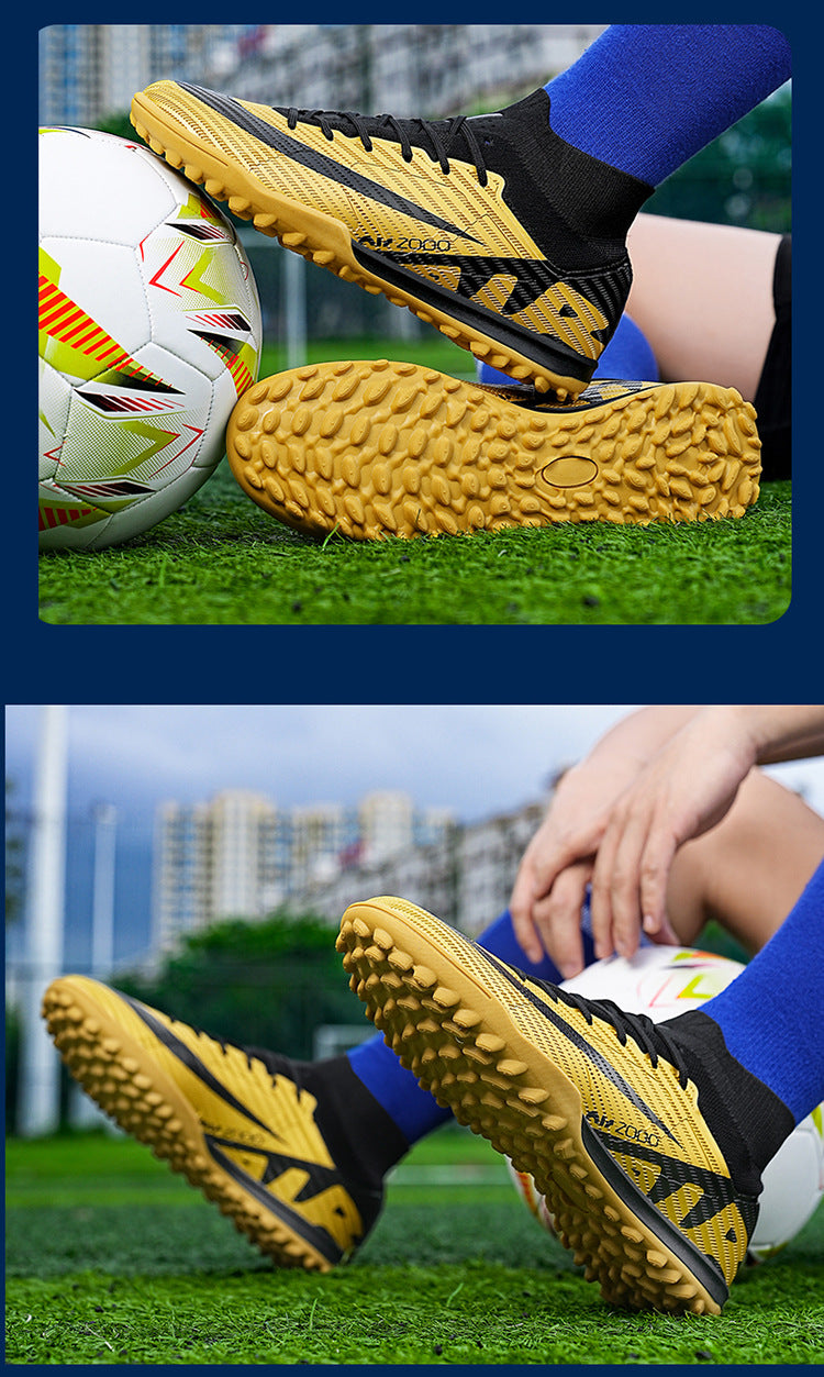 Youth Soccer Shoes with Green Shade - Turf Training Cleats