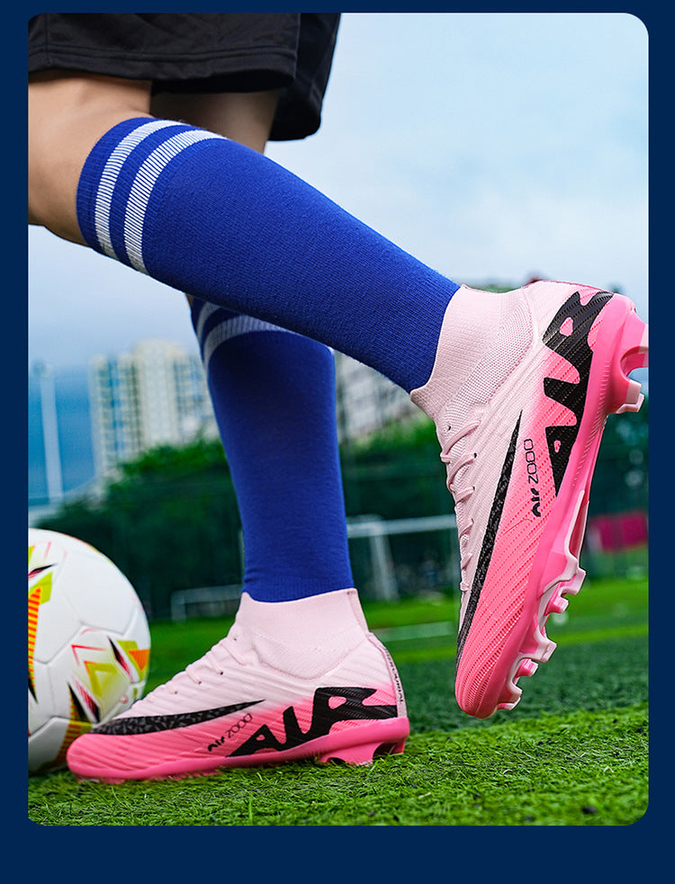 Youth Soccer Shoes with Green Shade - Turf Training Cleats