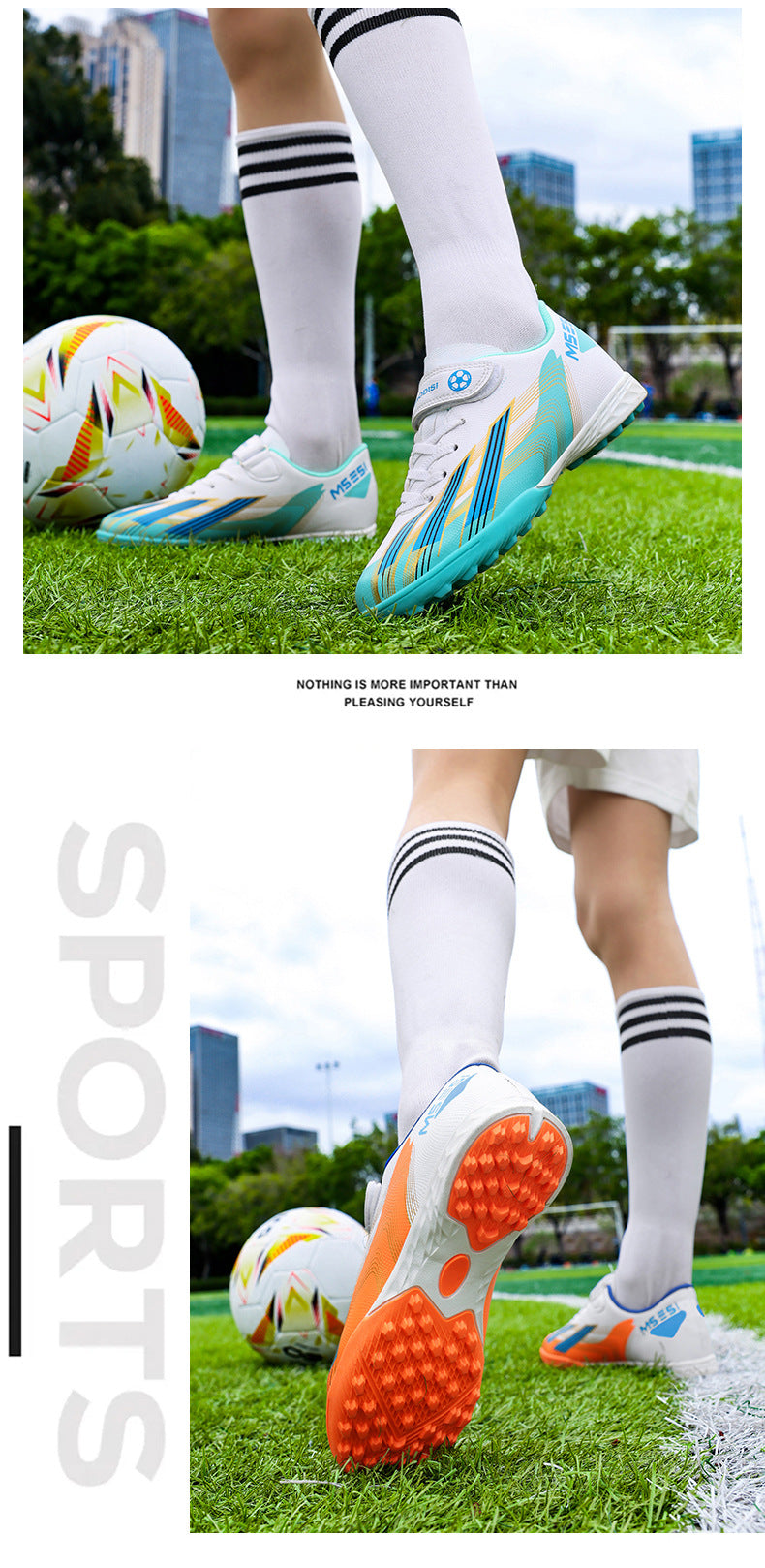 No-Tie Velcro Kids Soccer Shoes - Non-Slip Training