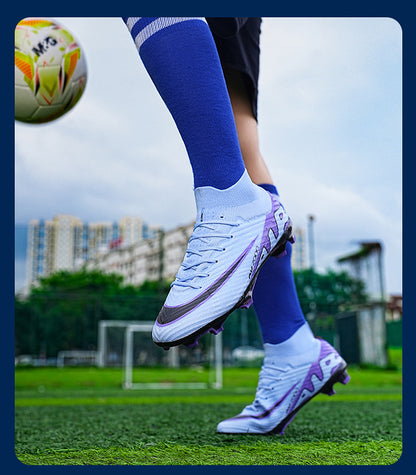 Youth Soccer Shoes with Green Shade - Turf Training Cleats