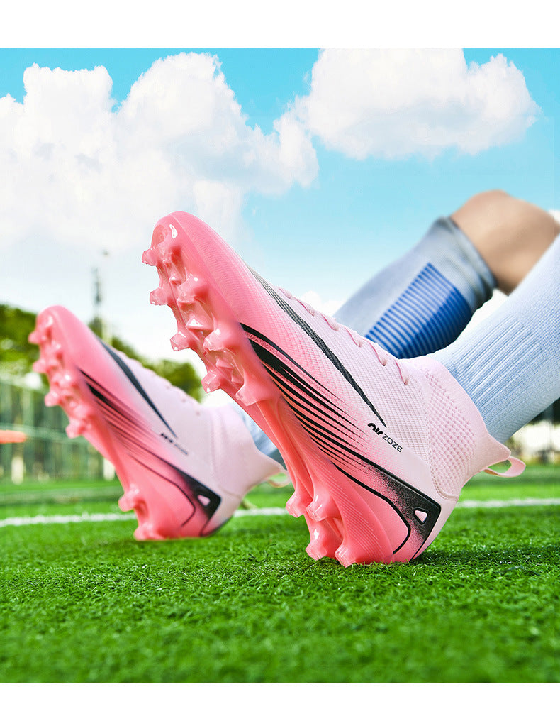 Youth High-Top Soccer Shoes - Turf Training Cleats