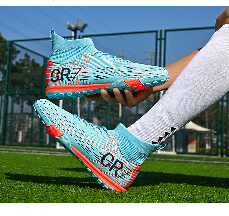 CR7 High-Top Soccer Shoes - Flyknit TF Studs