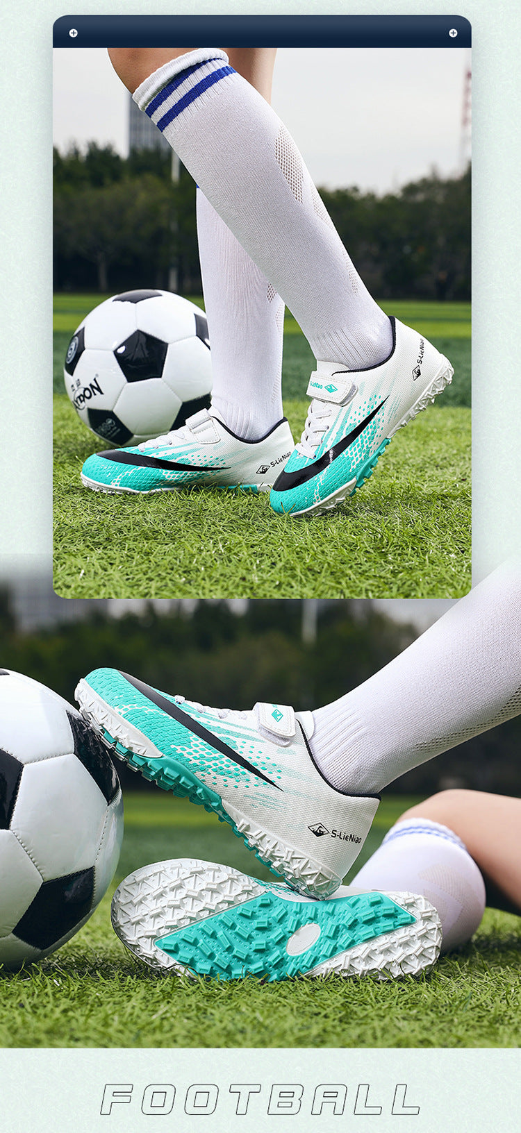 Kids' Soccer Shoes with Velcro - Training Cleats